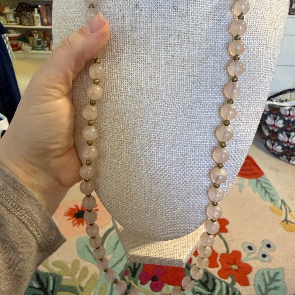 Stunning Vintage‎ Rose Quartz Beaded Necklace